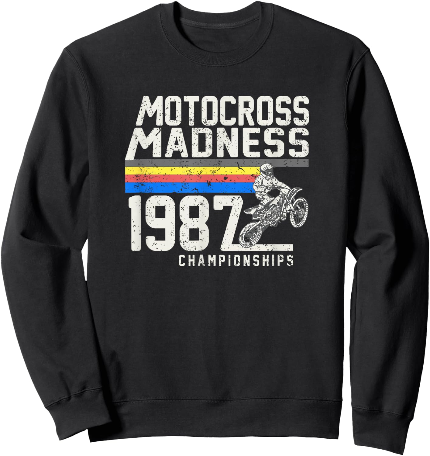 Vintage inspired Motocross Dirt bike race 1987 Sweatshirt - Sweatshirt | Black