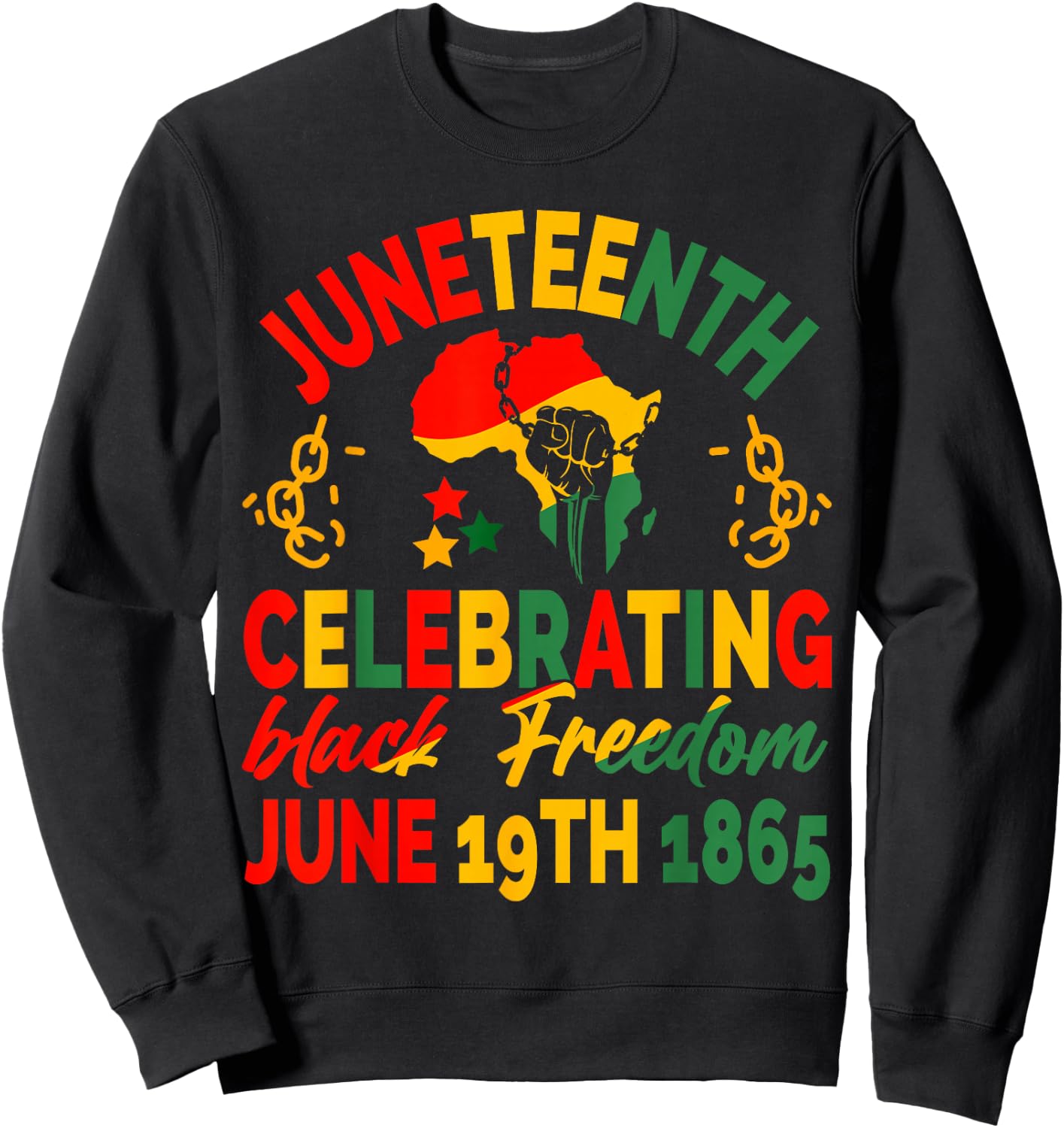 Juneteenth Celebrating Black Freedom 1865 Women Kids Sweatshirt - Sweatshirt | Black