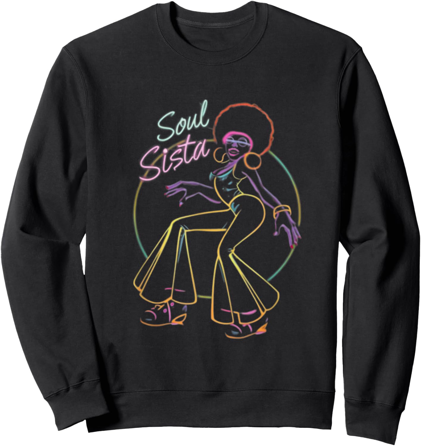 Artsy Funk Shirt Vintage 70s Costume Afro Soul Music Sweatshirt - Sweatshirt | Black