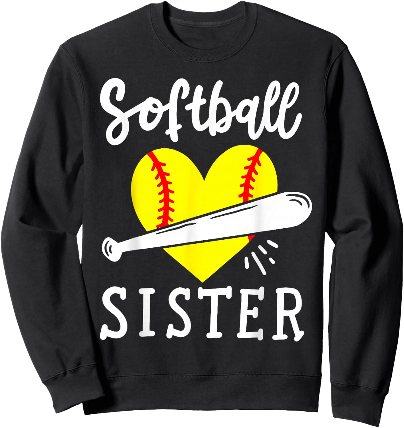 Softball Sister Softball Player Sweatshirt - Sweatshirt | Black