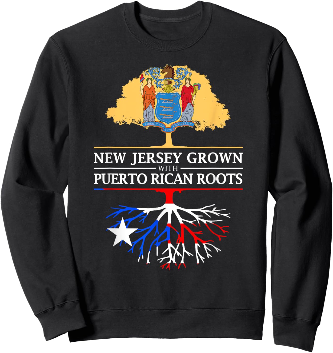New Jersey Grown with Puerto Rican Roots Sweatshirt - Sweatshirt | Black