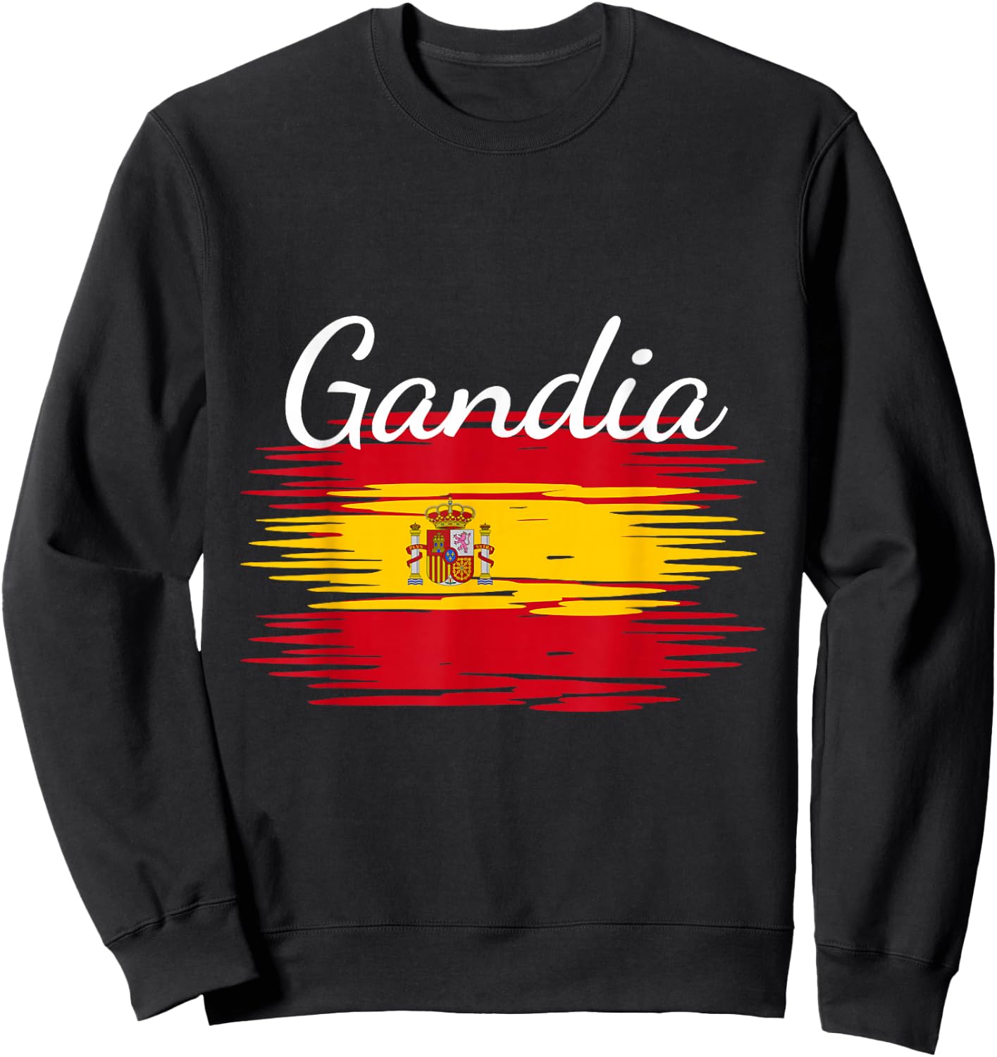 Gandia Spain Flag Espana Espanol Matching Spanish Sweatshirt - Sweatshirt | Black