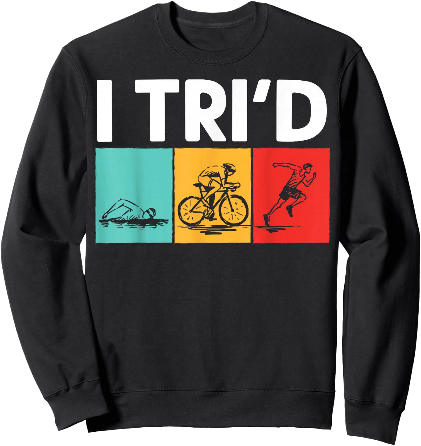 Cool Triathlon Women Swimming Running Swim Bike Run Sweatshirt - Sweatshirt | Black