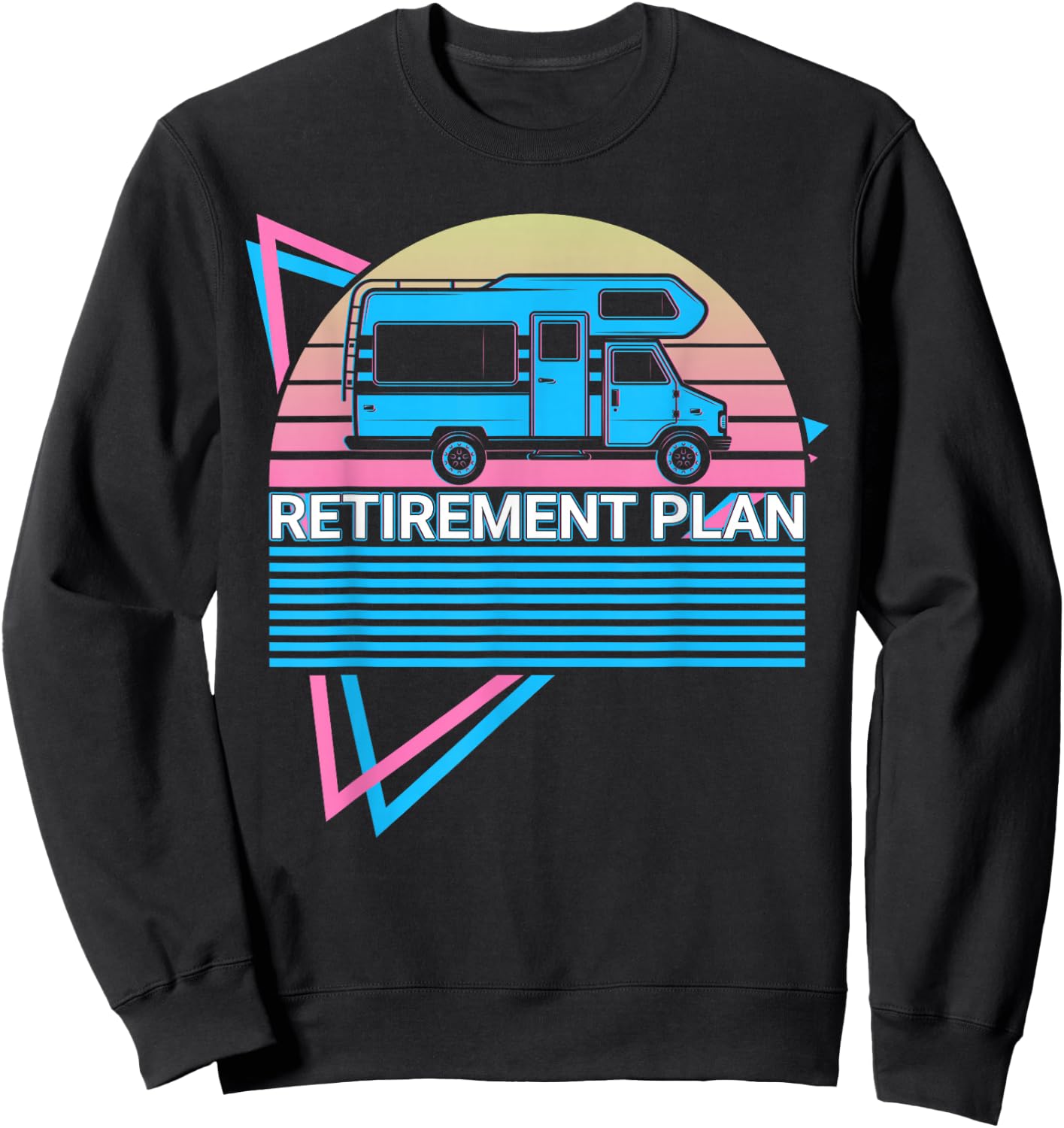 RV Camping RV Camping Truck Camping Retro Sweatshirt - Sweatshirt | Black
