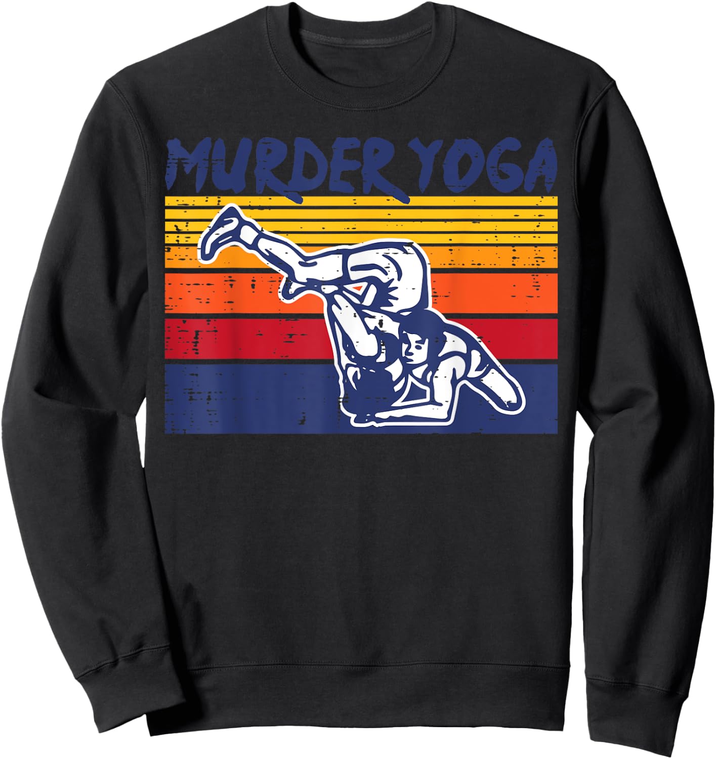 Wrestling Murder Yoga Retro Wrestler Jiu Jitsu Women Men Kid Sweatshirt - Sweatshirt | Black