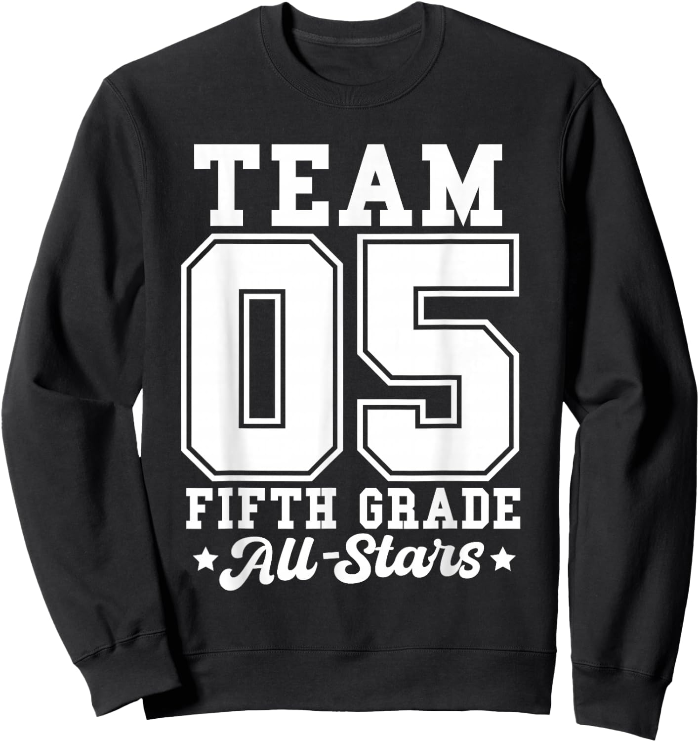 Team 5th Grade All-Stars Back To School Sports Jersey Sweatshirt - Sweatshirt | Black