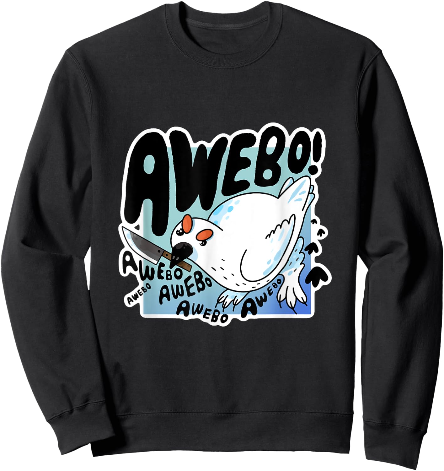 Awebo Ptarmigan Arctic Cute Bird Internet Meme Funny Chicken Sweatshirt - Sweatshirt | Black