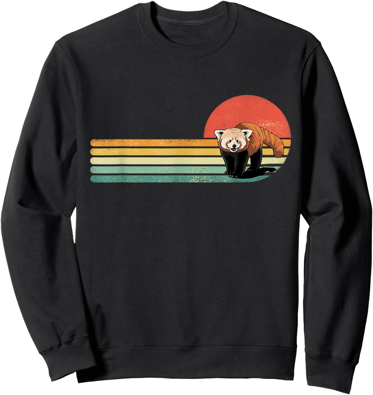 Red Panda Retro Red Panda Zoo Animal Red Panda Lover Sweatshirt - Sweatshirt | Black