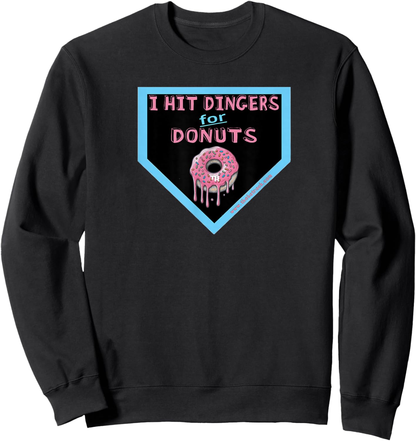 Baseball Home Plate Drip I Hit Dingers for Donuts Sweatshirt - Sweatshirt | Black
