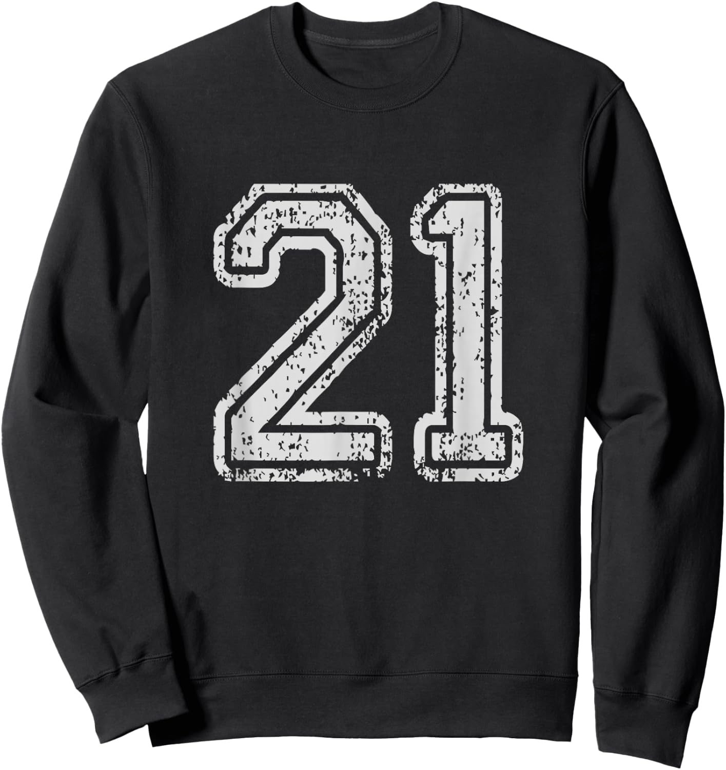Team Jersey Uniforms Number 21 School Sports 20th Birthday Sweatshirt - Sweatshirt | Black