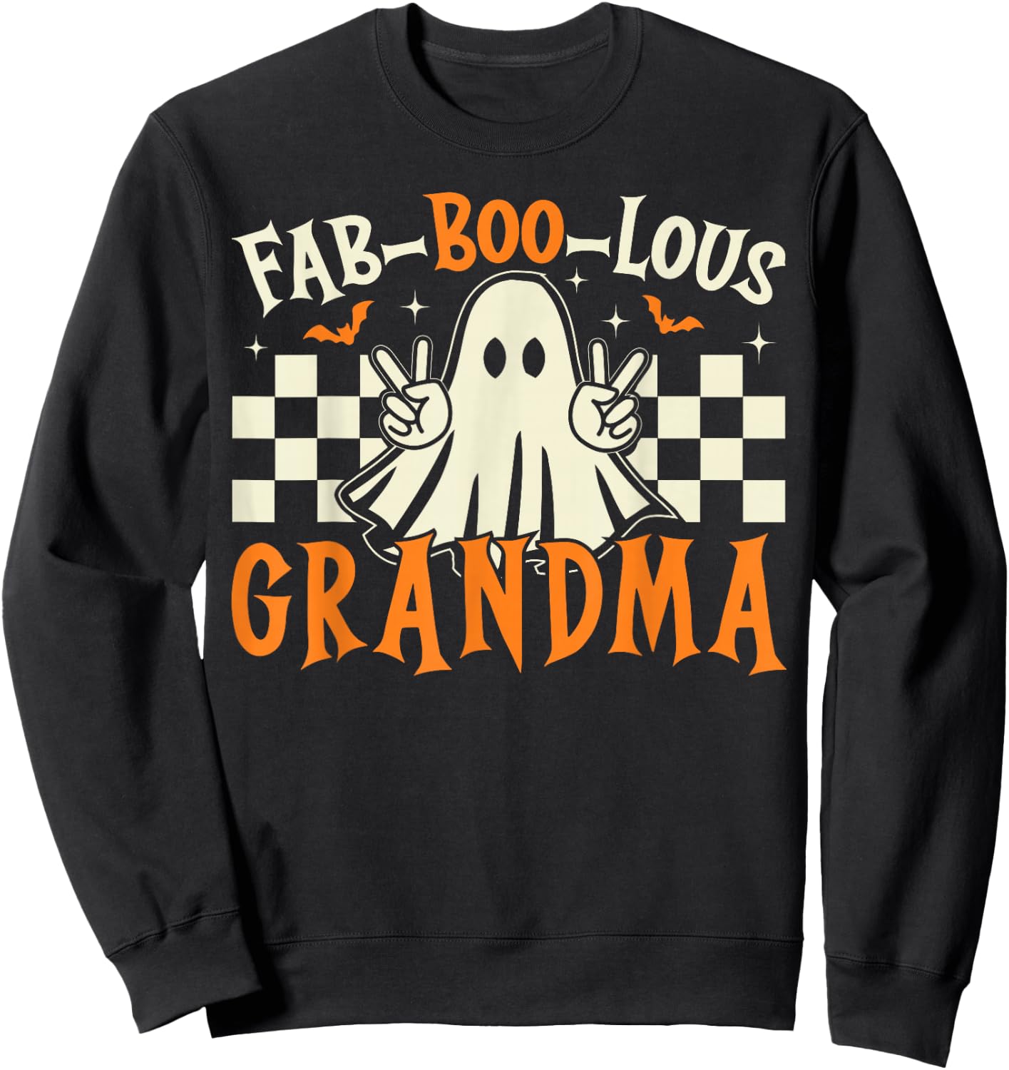 Fab Boo Lous Grandma Ghost Spooky Grandma Halloween Costume Sweatshirt - Sweatshirt | Black