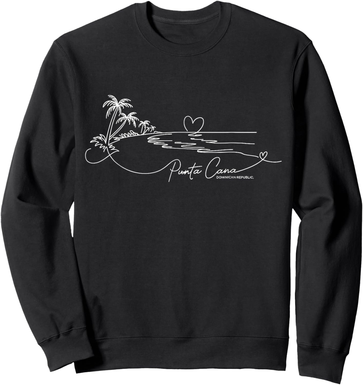 Punta Cana Dominican Republic Signature Heart Art - Souvenir Sweatshirt - Sweatshirt | Black