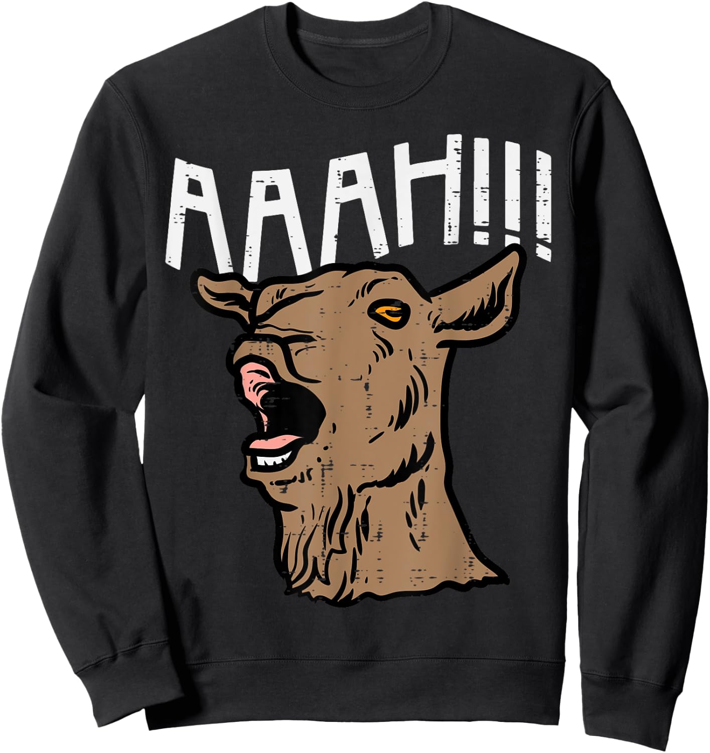 Goat Aaah Bleating Scream Animal Lover Farmer Men Women Kids Sweatshirt - Sweatshirt | Black