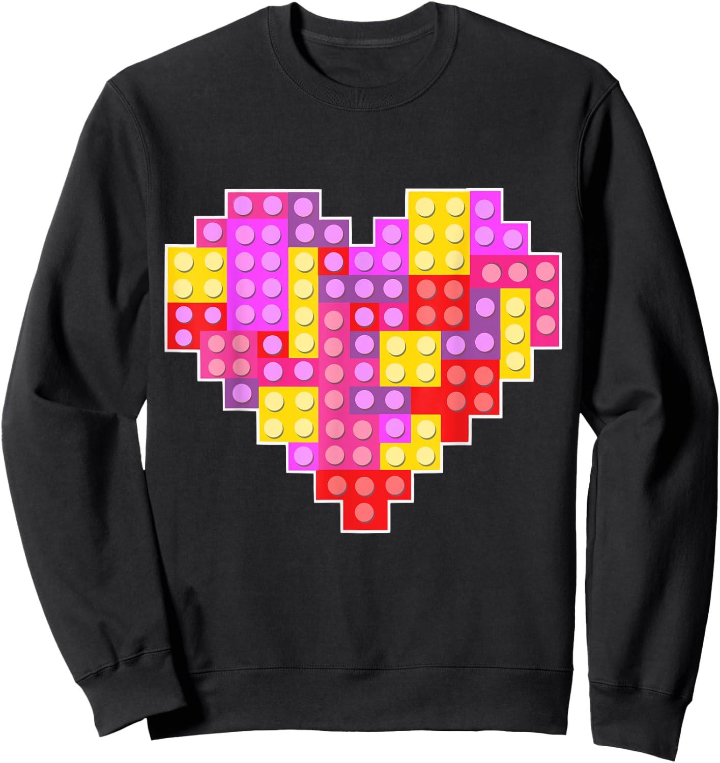 Cute Heart Building Blocks Lover Master Builder Girls Kids Sweatshirt - Sweatshirt | Black
