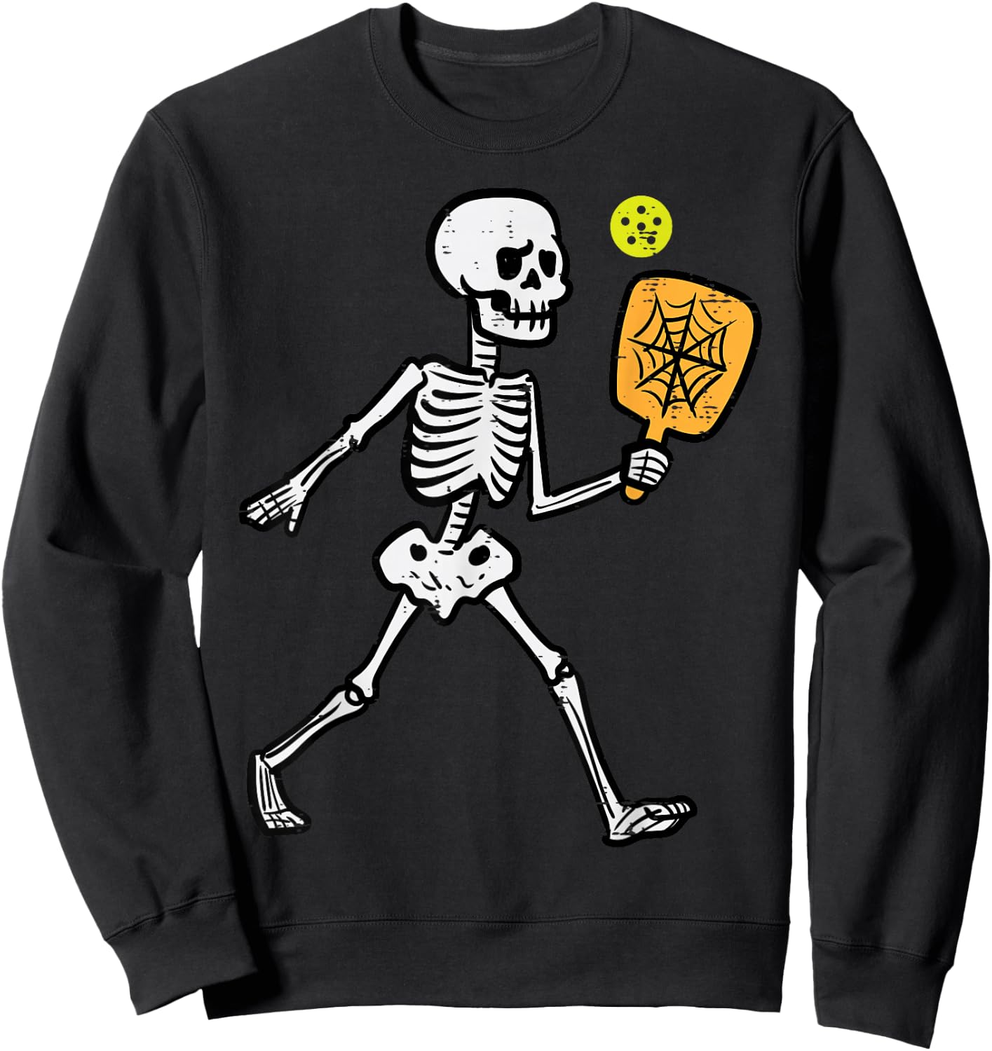 Halloween Skeleton Pickle Ball Costume Sports Women Kids Men Sweatshirt - Sweatshirt | Black
