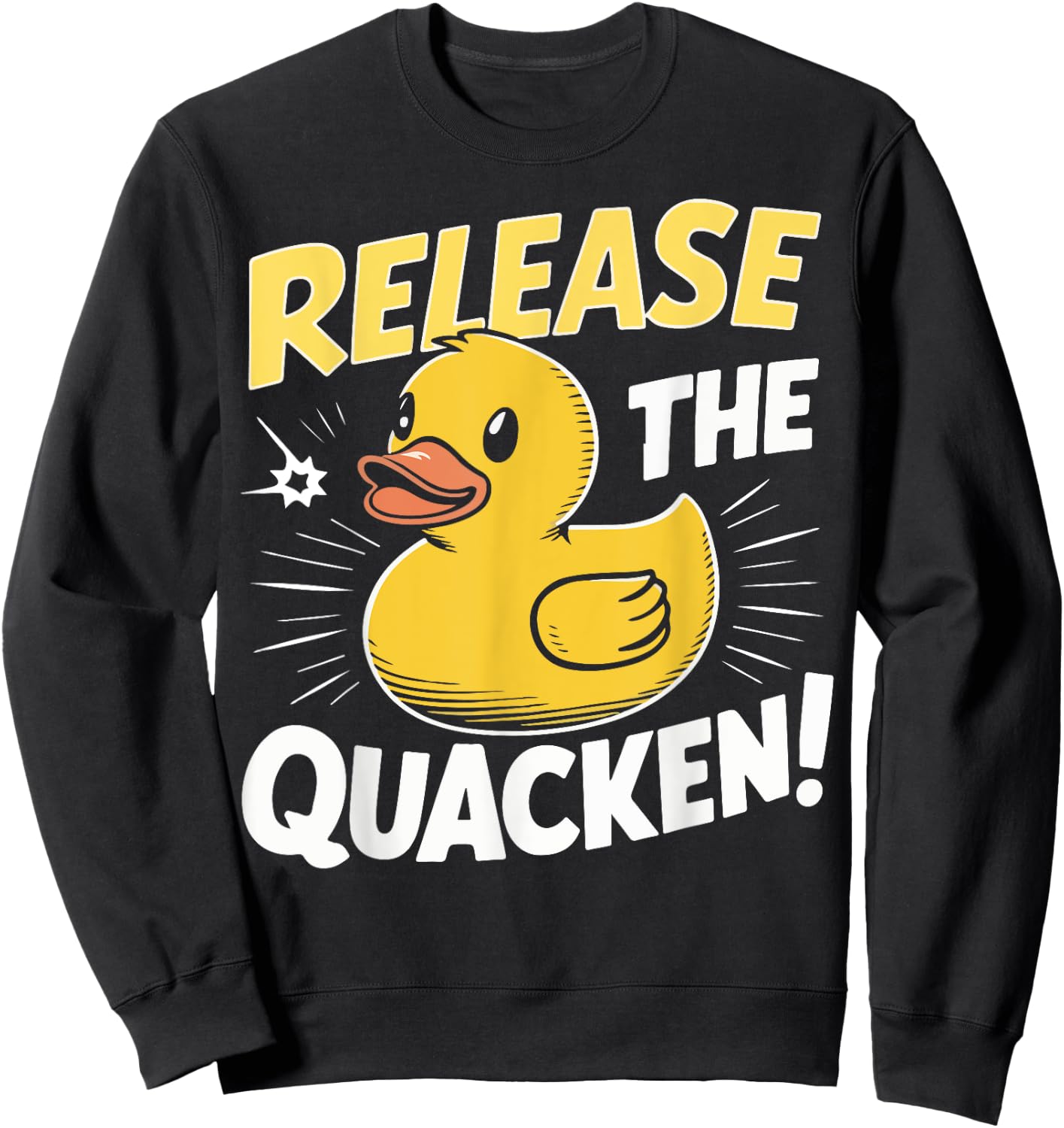 Release the Quacken Rubber Duck , Small, Black Sweatshirt - Sweatshirt | Black