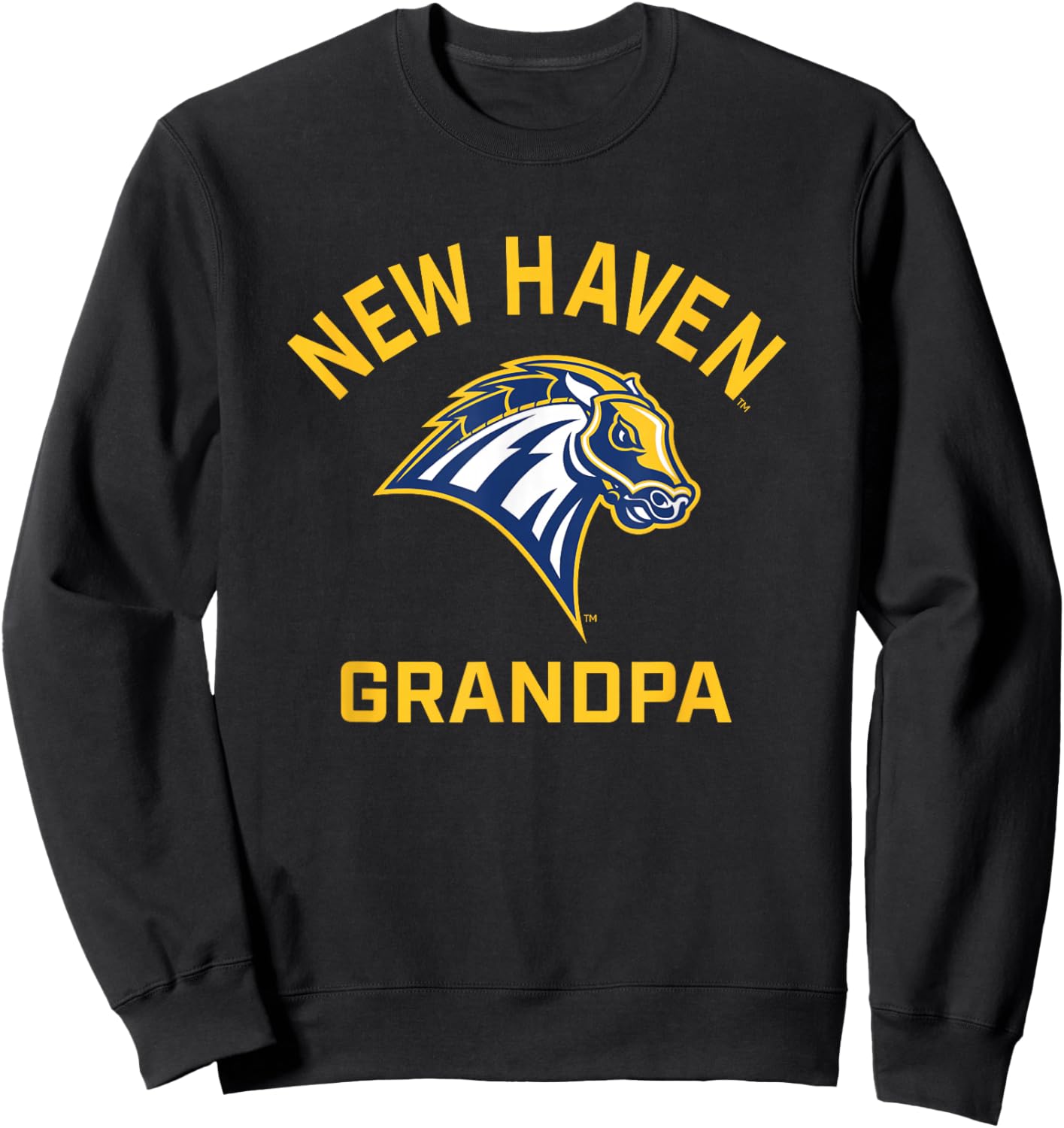 University of New Haven UNH Chargers Arched Grandpa Sweatshirt - Sweatshirt | Black
