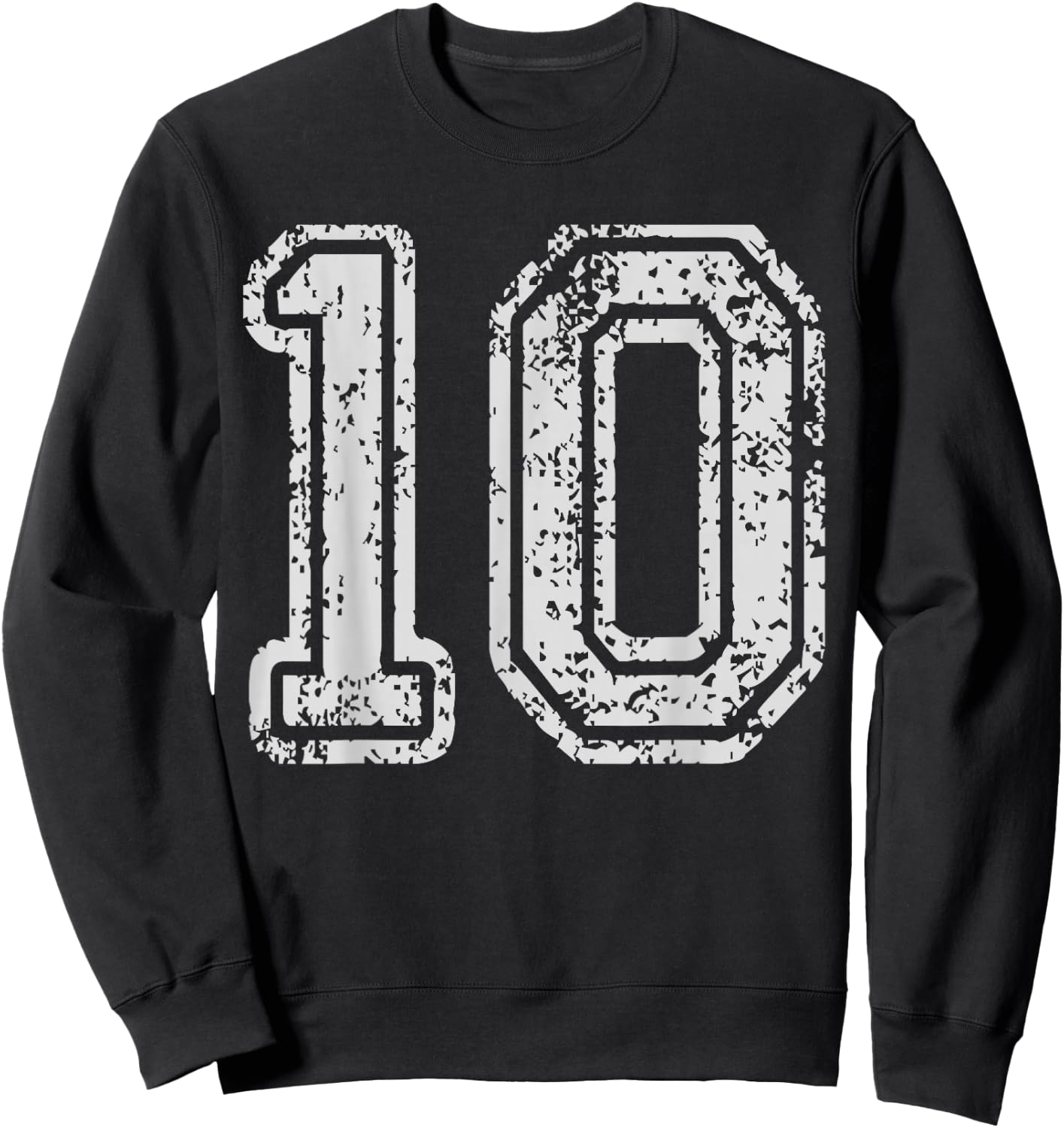 Team Jersey Uniforms Number 10 Ten School Sports Birthdays Sweatshirt - Sweatshirt | Black