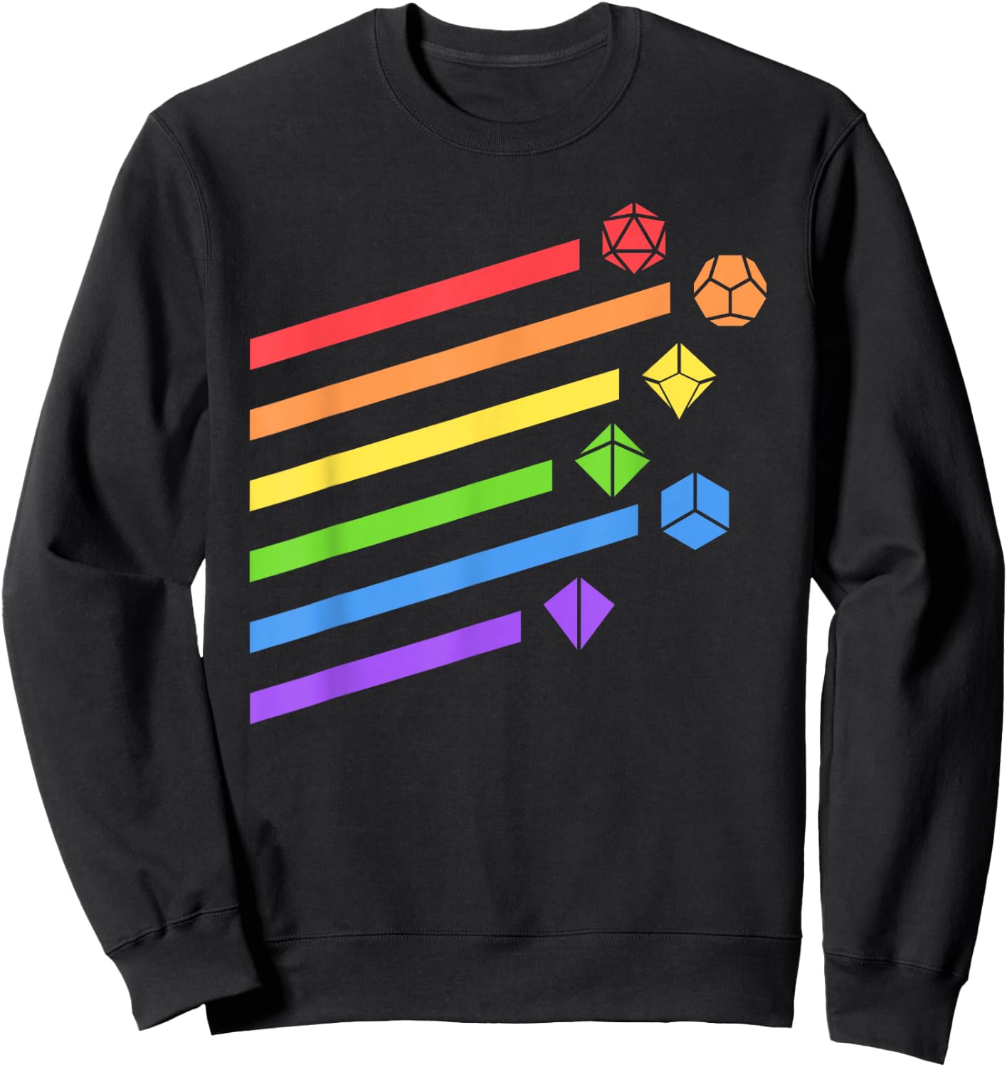Minimalist Polyhedral Dice Set Colors D20 Collector Sweatshirt - Sweatshirt | Black