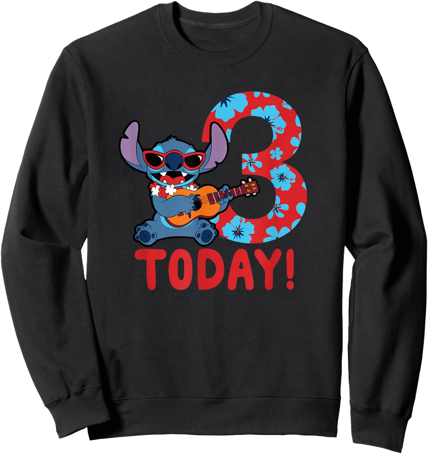 Disney Lilo & Stitch Tropical Birthday 3 Years Old Today Sweatshirt - Sweatshirt | Black