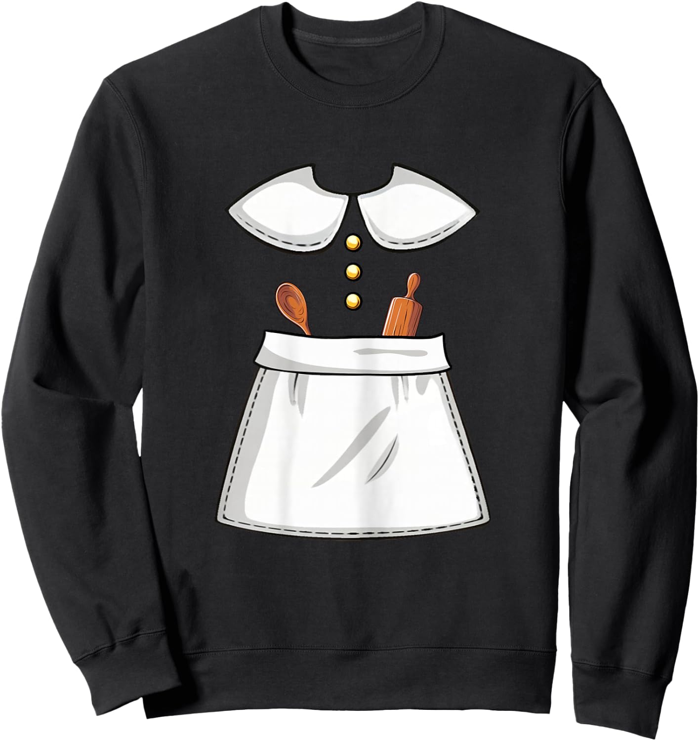 Pilgrim Costume Lady Thanksgiving Turkey Day Women Girls Sweatshirt - Sweatshirt | Black