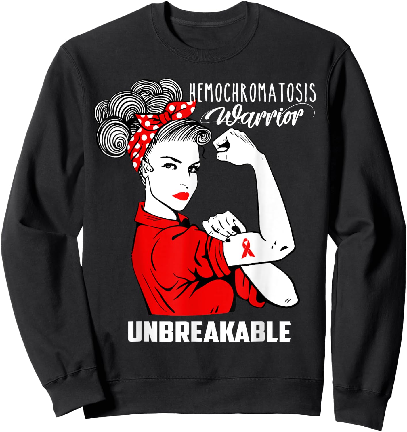 Hemochromatosis Warrior Unbreakable Shirt Awareness Gift Sweatshirt - Sweatshirt | Black