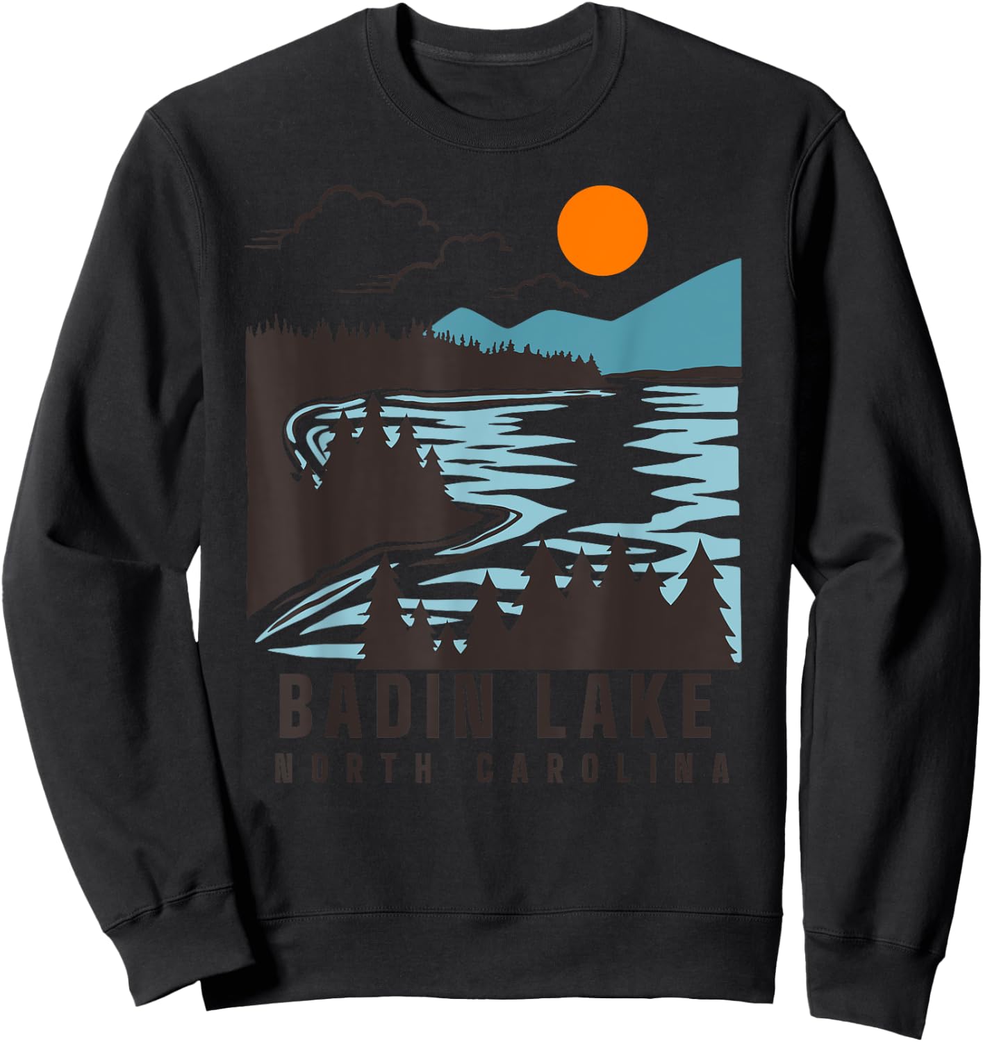 Badin Lake North Carolina Summer Lake Life Boating Sweatshirt - Sweatshirt | Black