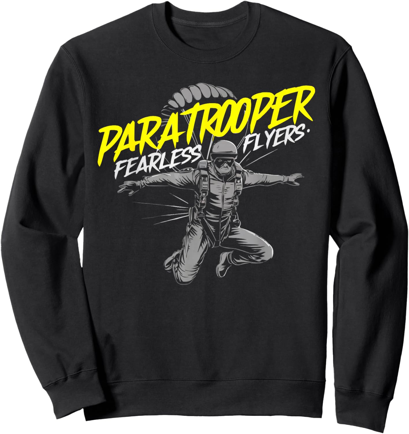 Airborne Paratrooper Military Soldier Parachute Sweatshirt - Sweatshirt | Black
