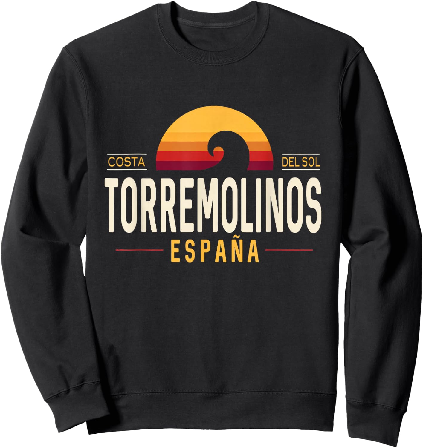 Torremolinos Spain | Torremolinos Costa del Sol España Wave Sweatshirt - Sweatshirt | Black