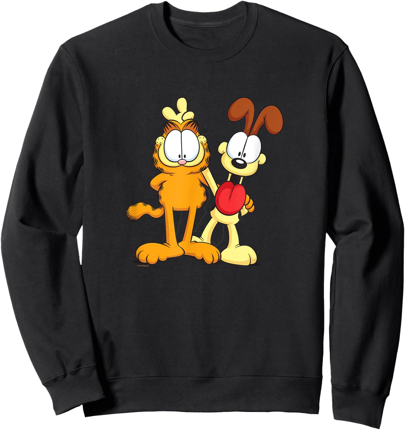 Garfield Classic Odie Smiling Happy Photo Pose Bunny Ears Sweatshirt - Sweatshirt | Black