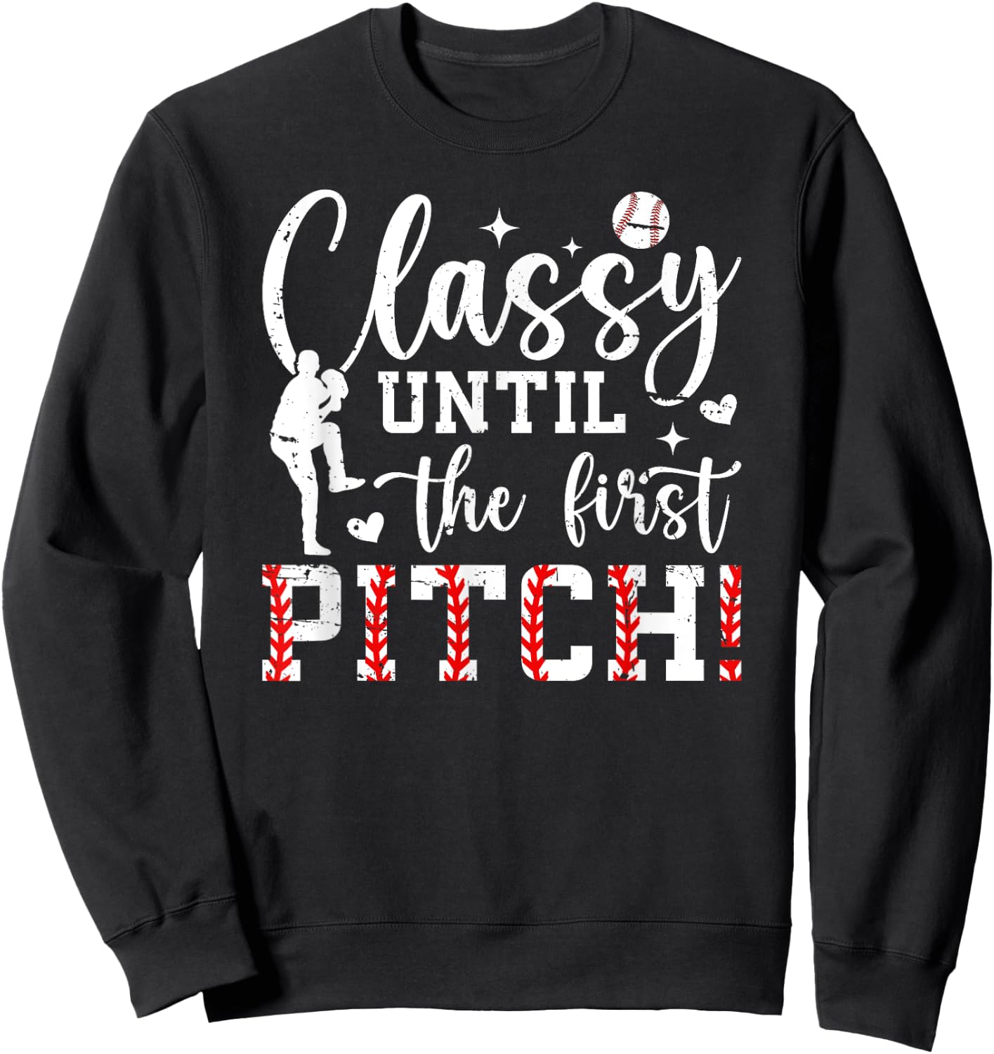 Baseball Pitcher Mom Funny Mom Of A Baseball Pitcher Mama Sweatshirt - Sweatshirt | Black