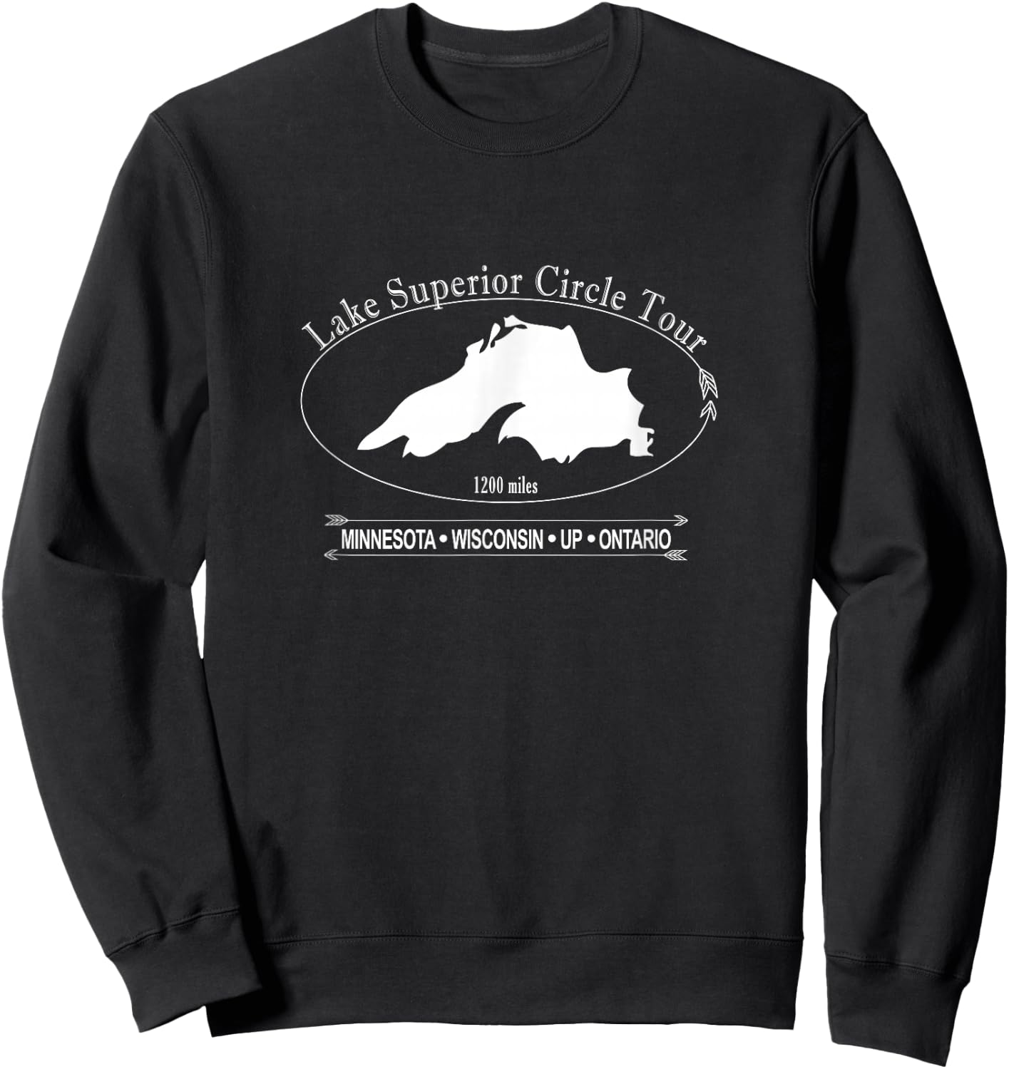 Lake Superior Circle Tour: Minnesota, Wisconsin, UP, Ontario Sweatshirt - Sweatshirt | Black