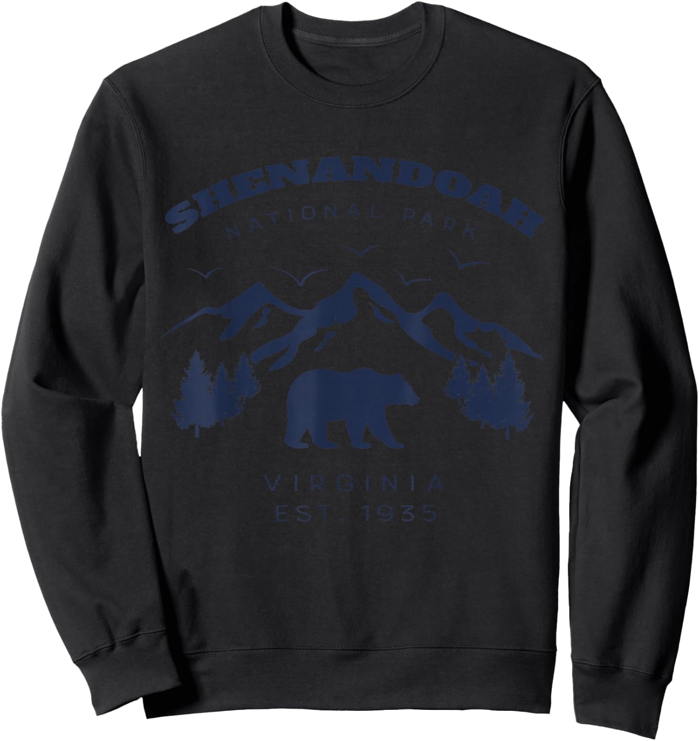 Vintage Shenandoah National Park for kids Hiking Camping Sweatshirt - Sweatshirt | Black