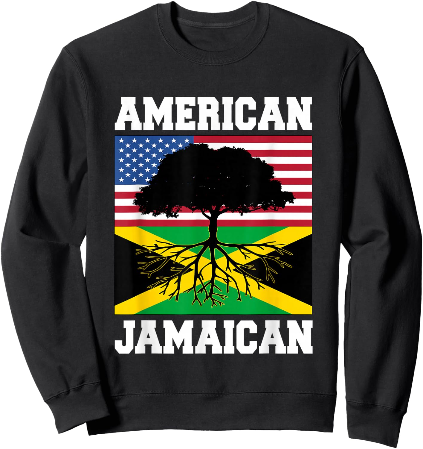 USA Jamaica Flag Jamaican Roots American Born America Small Sweatshirt - Sweatshirt | Black
