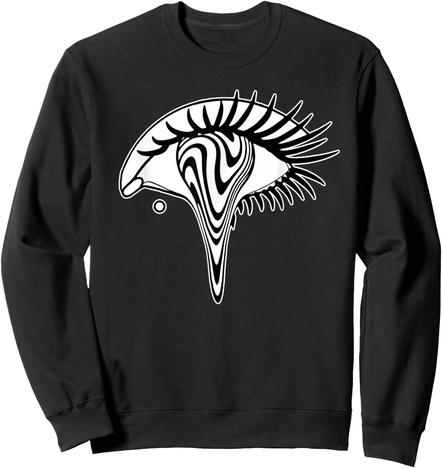 Trippy Eye Blackwork Minimal Sweatshirt - Sweatshirt | Black