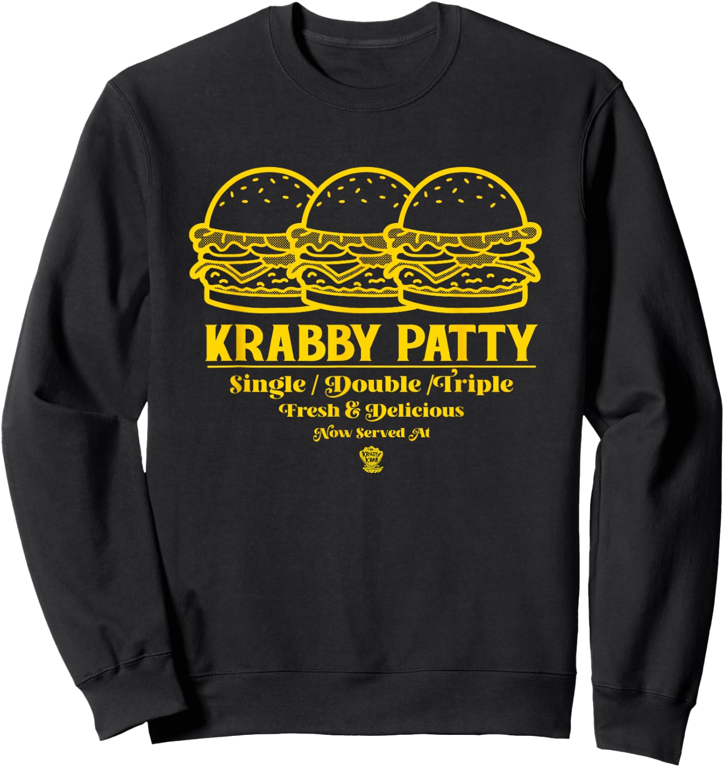 SpongeBob SquarePants Krabby Patty Only At Krusty Krab Ad Sweatshirt - Sweatshirt | Black