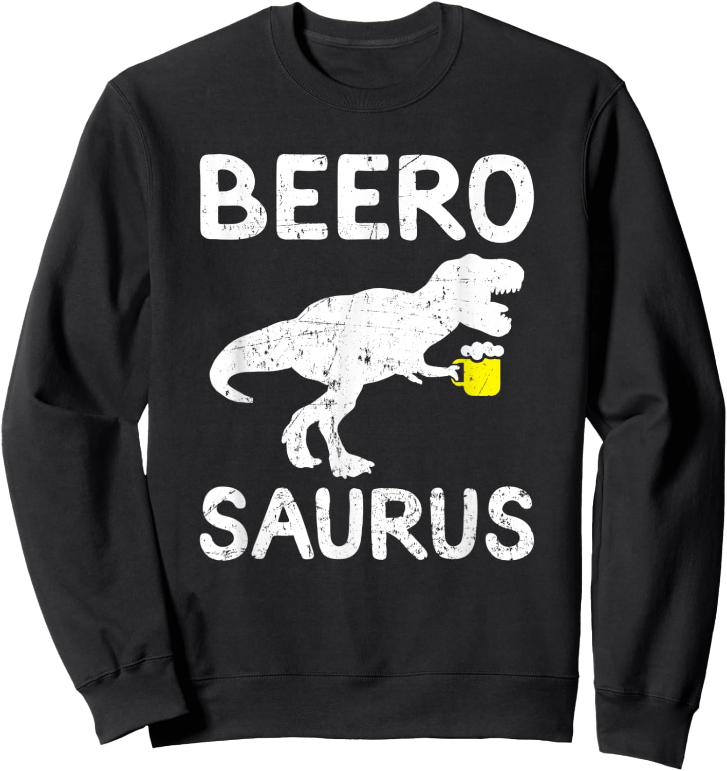 Beer Dinosaur Trex Funny Beer Drinking Sweatshirt - Sweatshirt | Black