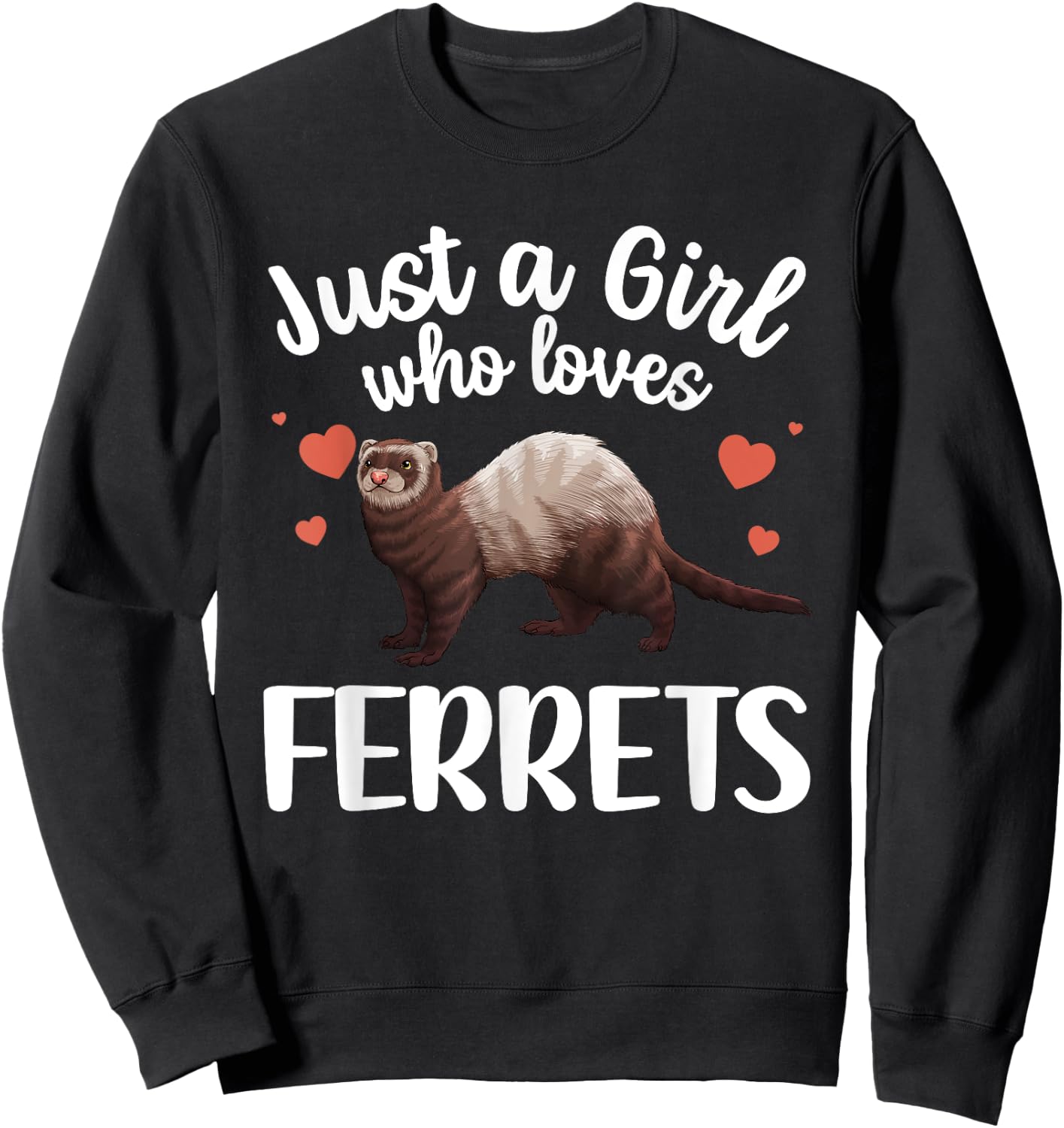 Cool Ferret Design Girls Ferret Owner Ferret Lover Sweatshirt - Sweatshirt | Black