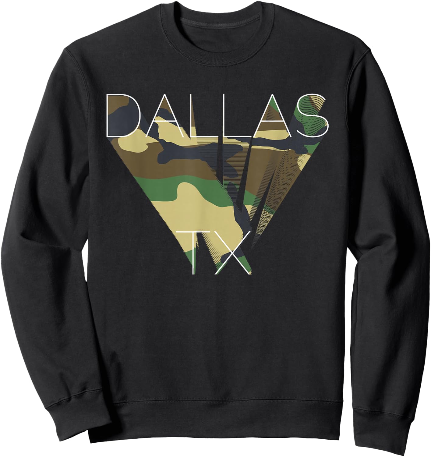 Dallas Camouflage Graphics Texas Camo Sweatshirt - Sweatshirt | Black
