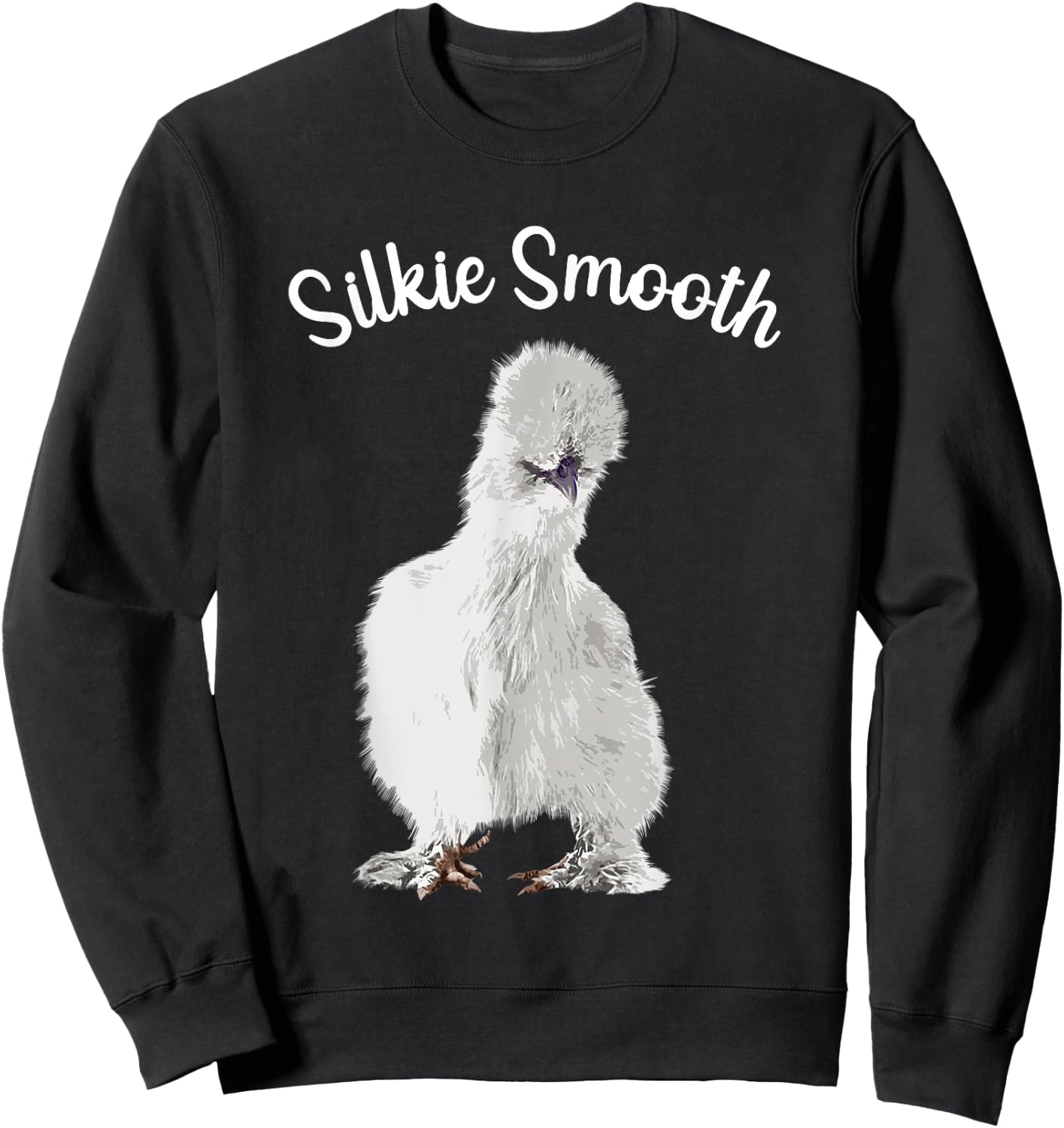 Cute Silkie Chicken Design Women Kids Silkie Chicken Sweatshirt - Sweatshirt | Black