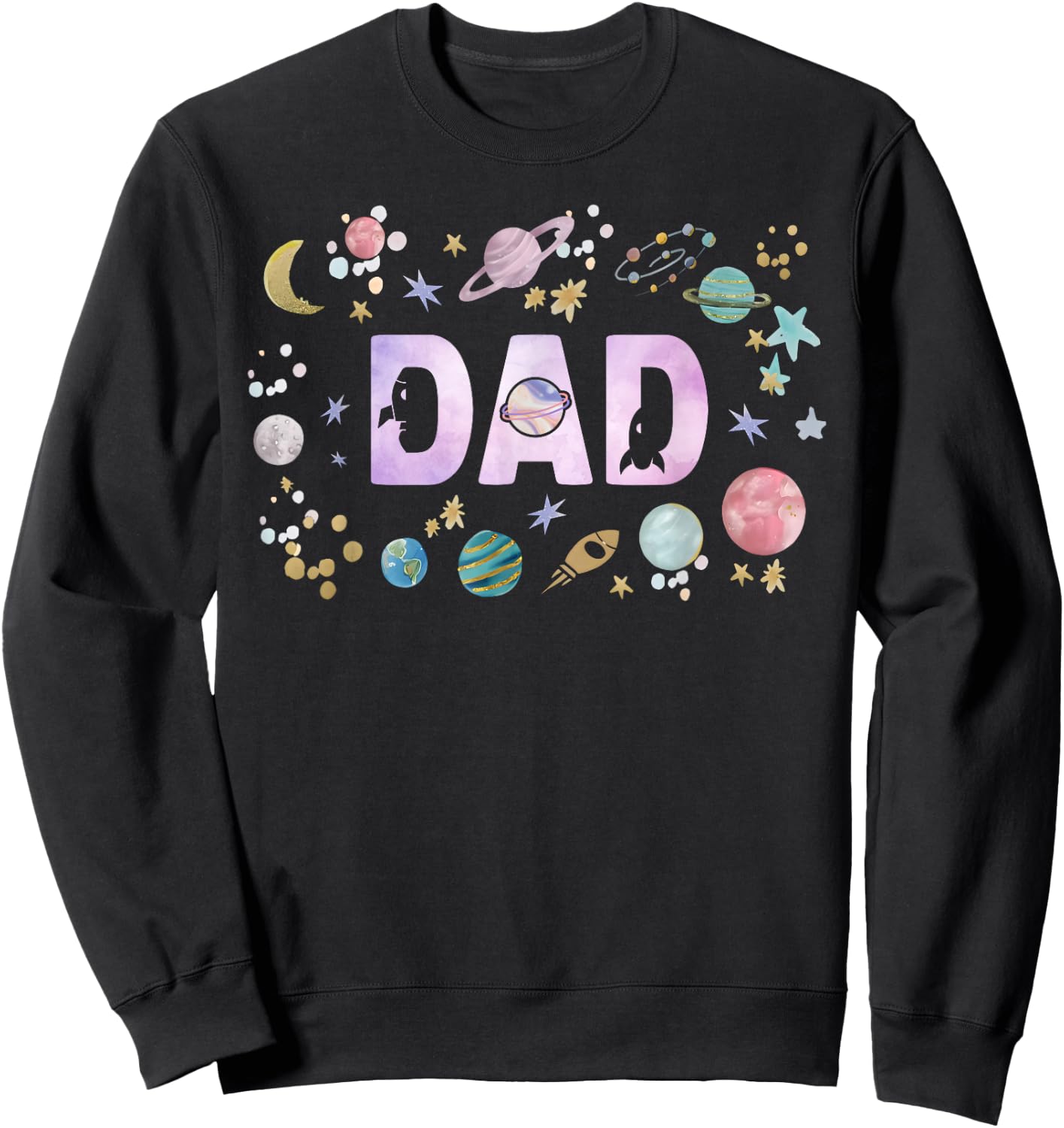 Dad Outer Space Galaxy Birthday Girl 1st Trip Around The Sun Sweatshirt - Sweatshirt | Black