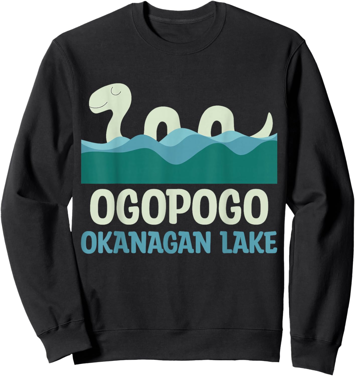 Ogopogo Okanagan Lake Monster Creatures Cute Kawaii Cryptid Sweatshirt - Sweatshirt | Black