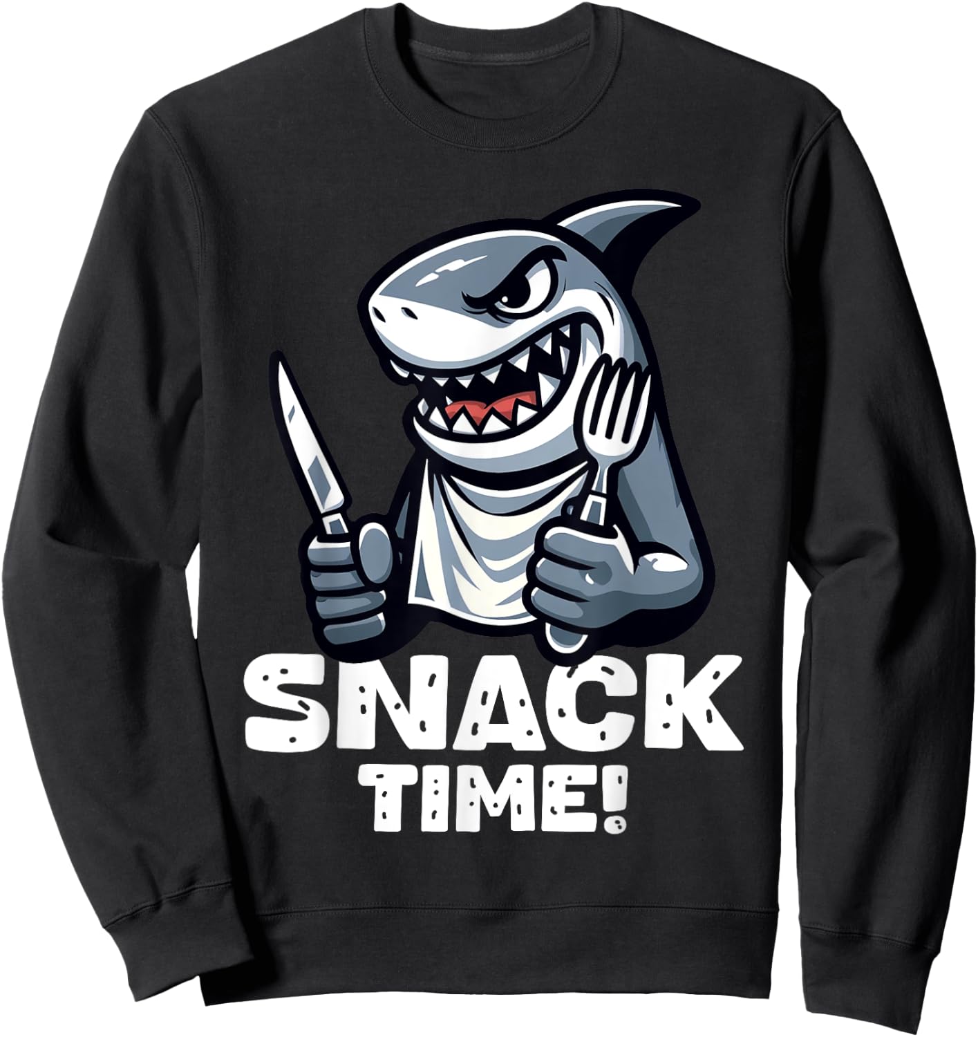 Cool Shark Snack Time Beach Funny Shark Women Girls Kids Sweatshirt - Sweatshirt | Black