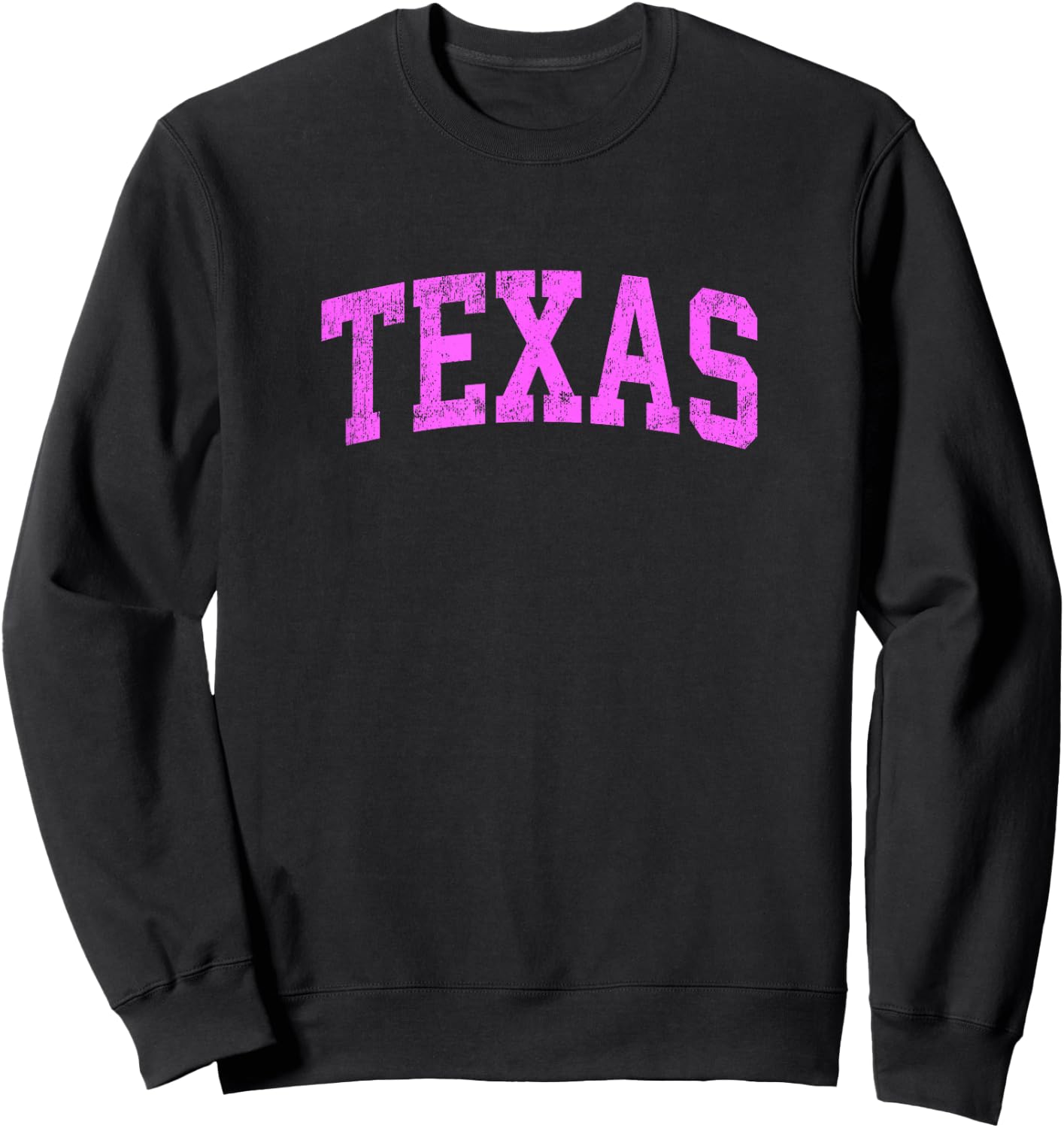 Texas TX Vintage Athletic Sports Pink Design Sweatshirt - Sweatshirt | Black