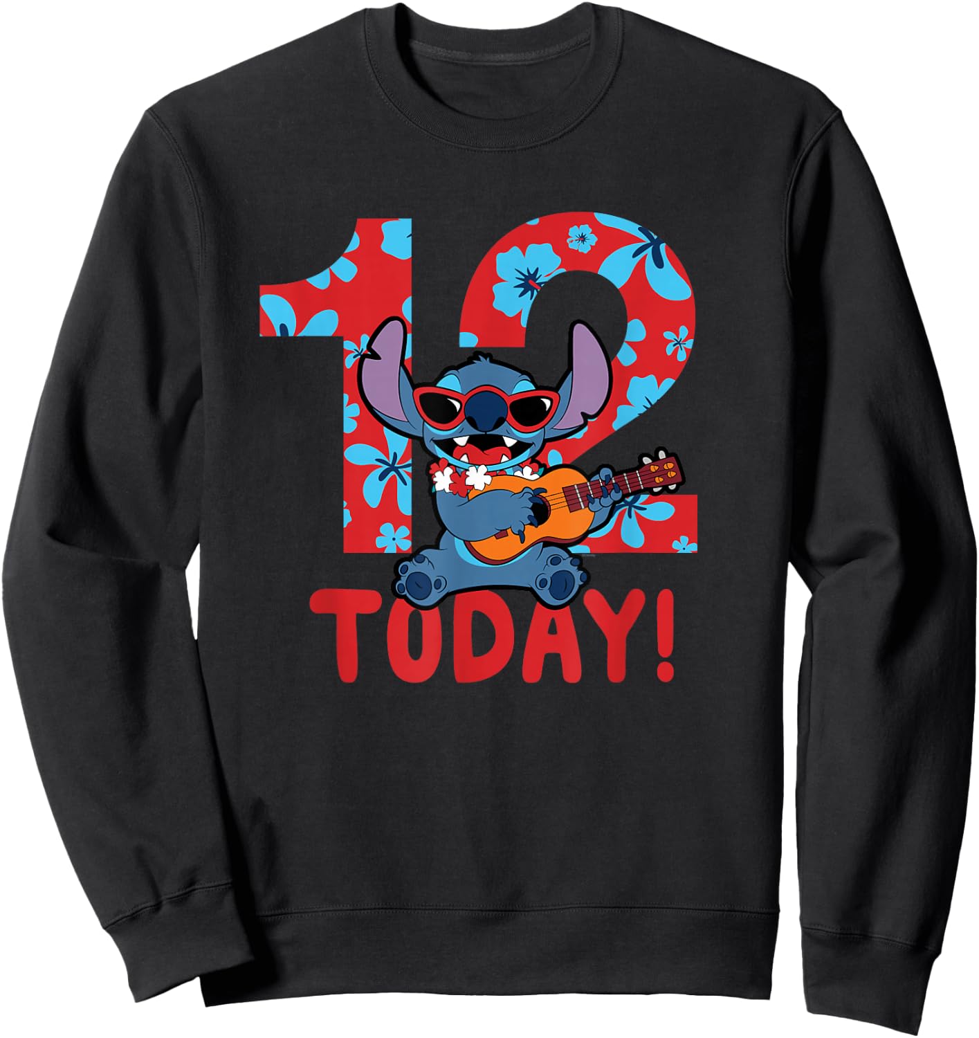 Disney Lilo & Stitch Tropical Birthday 12 Years Old Today Sweatshirt - Sweatshirt | Black