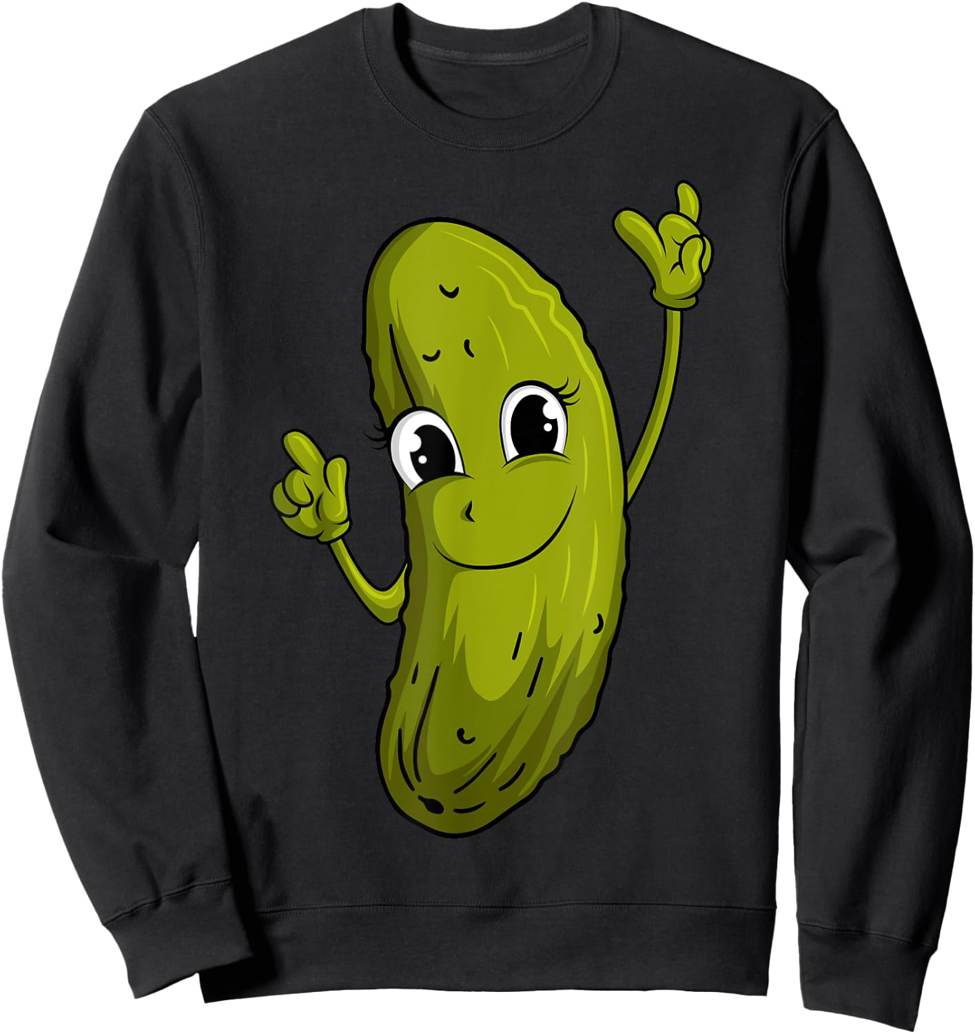 Funny Pickle Cucumber Vegetable Lover Sweatshirt - Sweatshirt | Black