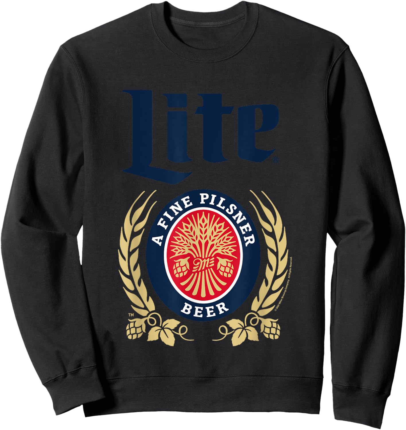 Miller Lite A Fine Pilsner Classic Vintage Logo Sweatshirt - Sweatshirt | Black
