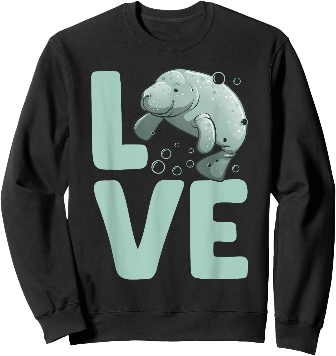 Funny Manatee Design Women Kids Dugong Manatee Lover Sweatshirt - Sweatshirt | Black