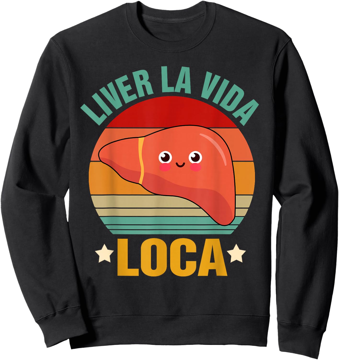 Funny Vintage Liver Disease Hepatology -Adults Black Small U-Neck Short Sleeve Liver Transplant Surgery Recovery Gift Sweatshirt - Sweatshirt | Black