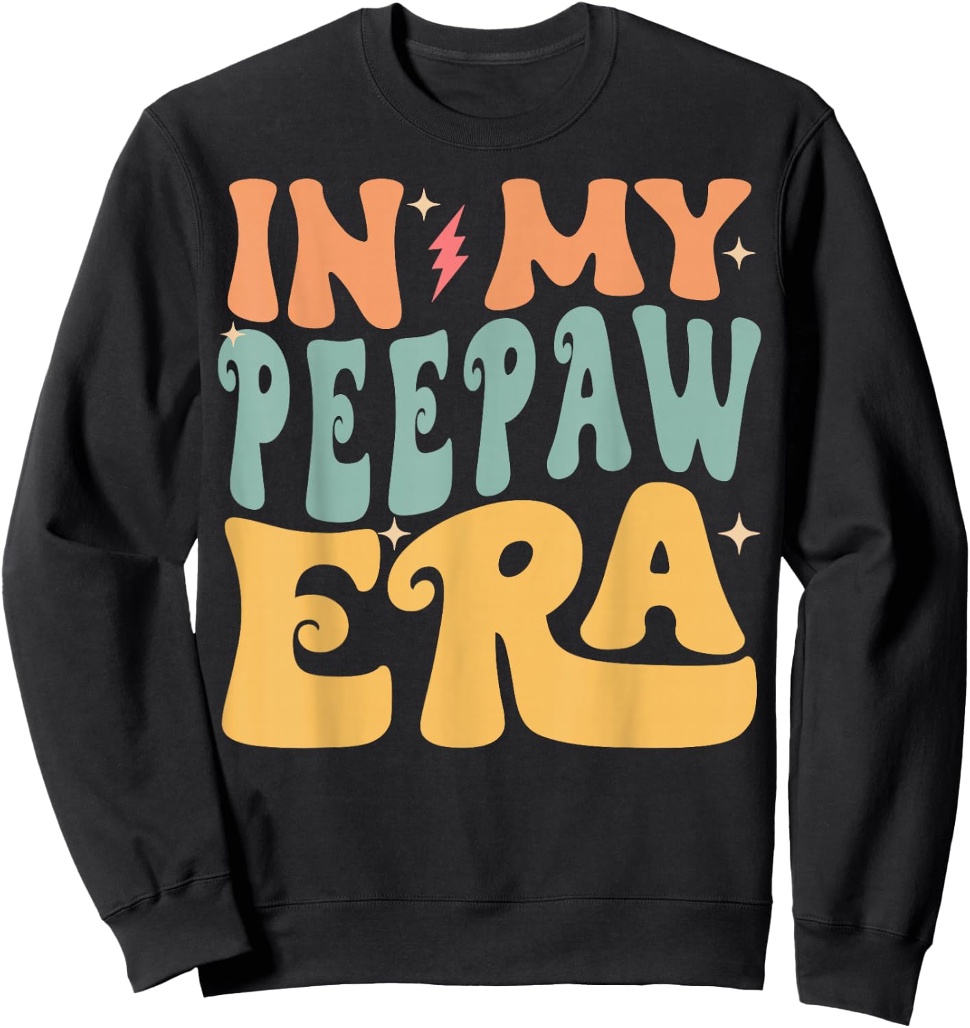 In My PEEPAW Era Groovy Funny Grandpa Father's Day Sweatshirt - Sweatshirt | Black